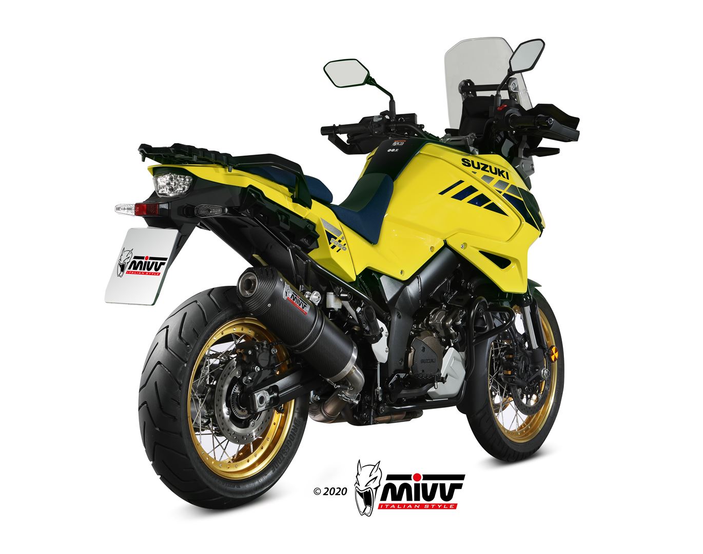 MIVV Slip-on, Oval Carbon, Standard Exhaust For Suzuki DL V-strom 1000/1050 2014-2022