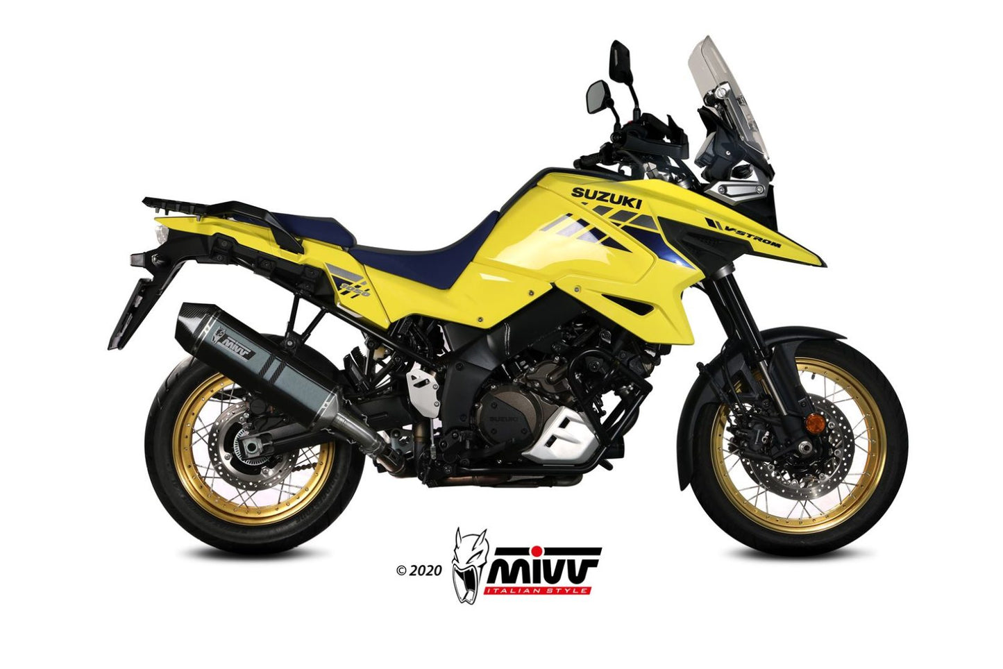 MIVV Slip-on, Speed Edge Black, Standard Exhaust For Suzuki DL V-strom 1000/1050 2014-2022