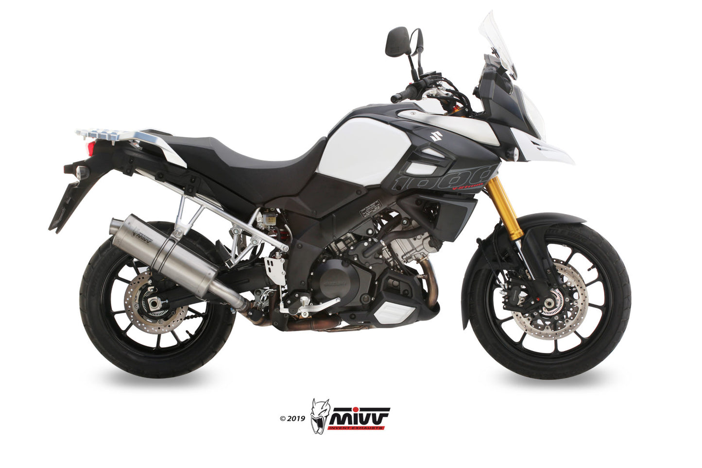 MIVV Slip-on, Oval Stainless Steel, Standard Exhaust For Suzuki DL V-strom 1000/1050 2014-2022