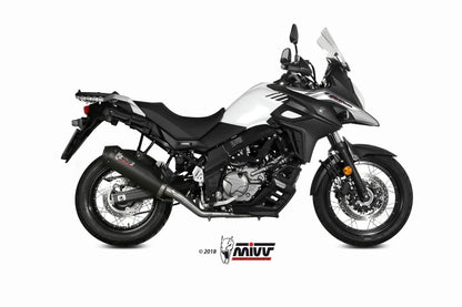 MIVV Full System 2x1, Oval Carbon, Standard Exhaust For Suzuki DL V-Strom 650 / XT 2017-2022