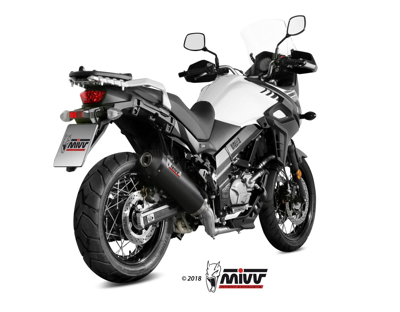 MIVV Full System 2x1, Oval Carbon, Standard Exhaust For Suzuki DL V-Strom 650 / XT 2017-2022