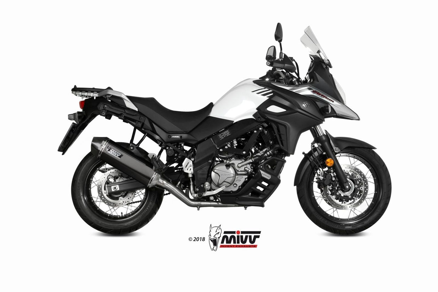 MIVV Full System 2x1, Speed Edge Black, Standard Exhaust For Suzuki DL V-Strom 650 / XT 2017-2022