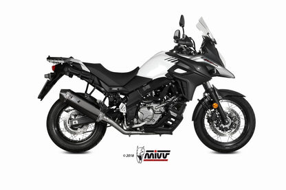 MIVV Full System 2x1, Speed Edge Black, Standard Exhaust For Suzuki DL V-Strom 650 / XT 2017-2022
