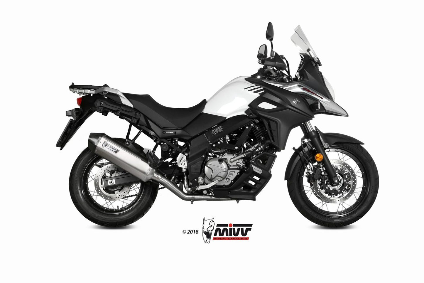 MIVV Full System 2x1, Speed Edge Stainless Steel, Standard Exhaust For Suzuki DL V-Strom 650 / XT 2017-2022