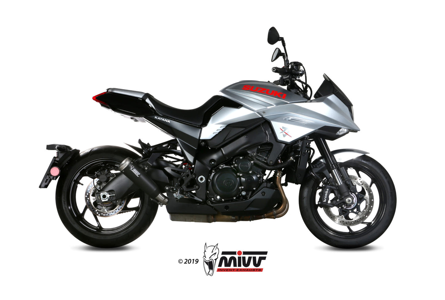 MIVV Slip-on, Ghibli Black, Standard Exhaust For Suzuki GSX-S 1000 Katana 2019-2022