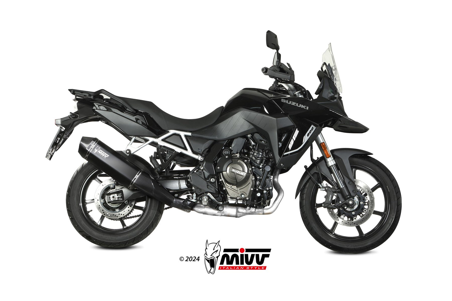 MIVV Slip-on, Speed Edge Staninless Steel Black, Standard Exhaust For Suzuki V-Strom 800 DE / SE 2023-2024
