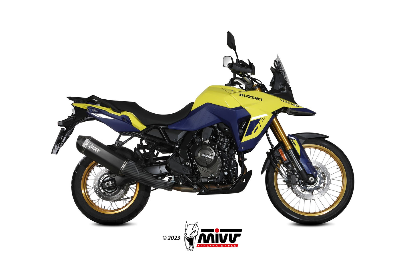 MIVV Slip-on, Speed Edge Staninless Steel Black, Standard Exhaust For Suzuki V-Strom 800 DE / SE 2023-2024