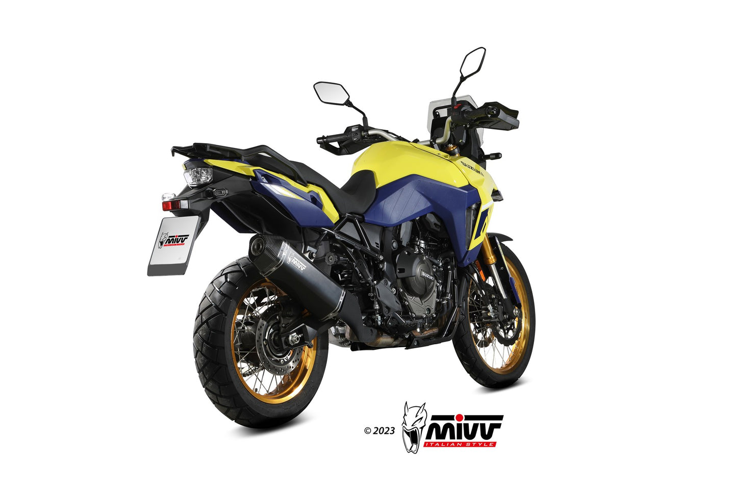 MIVV Slip-on, Speed Edge Staninless Steel Black, Standard Exhaust For Suzuki V-Strom 800 DE / SE 2023-2024