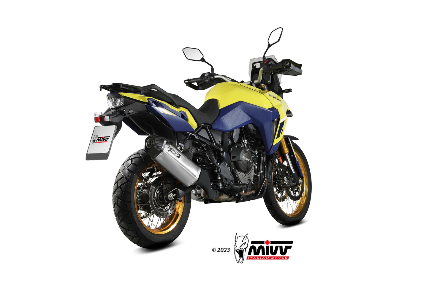 MIVV Slip-on, Speed Edge Stainless Steel, Standard Exhaust For Suzuki V-Strom 800 DE / SE 2023-2024