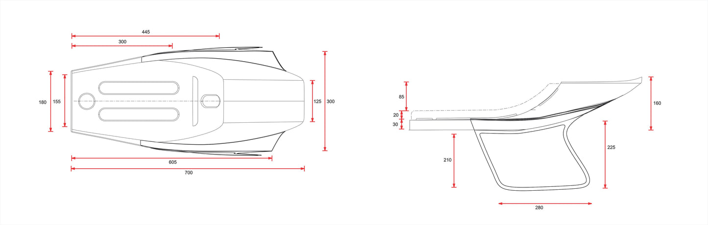 C-Racer "Flat Racer" Universal Flat Track Seat and Tail Fairing with Number Plates - SCR14.1
