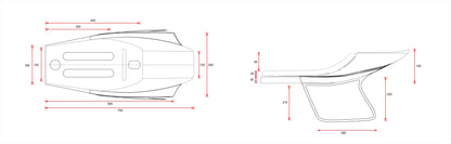 C-Racer "Flat Racer" Universal Flat Track Seat and Tail Fairing with Number Plates - SCR14.1