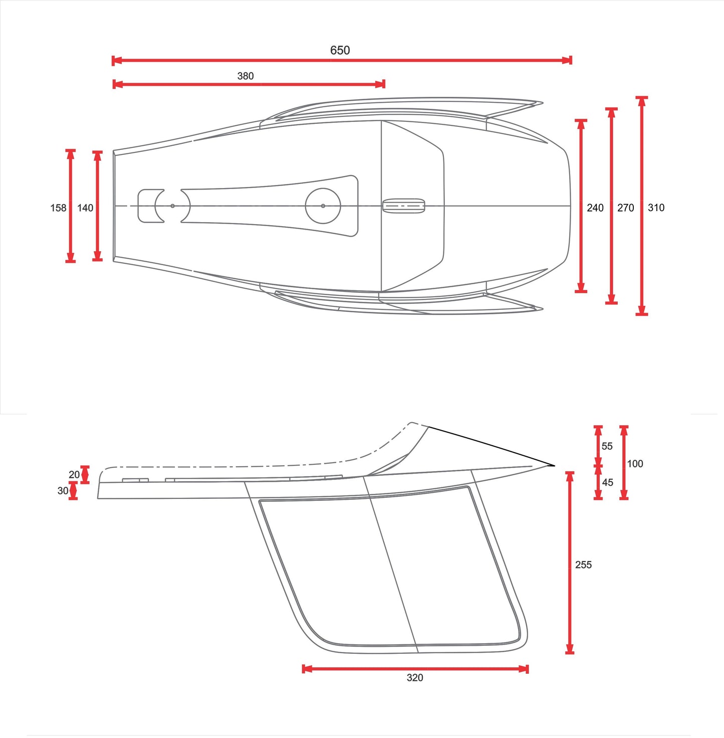 C-Racer Universal Flat Track Seat and Tail Fairing with Number Plates - SCR4.1