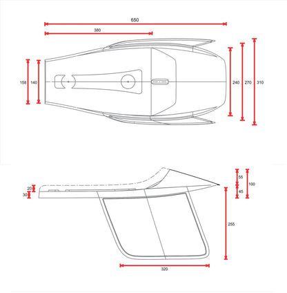C-Racer Universal Flat Track Seat and Tail Fairing with Number Plates - SCR4.1