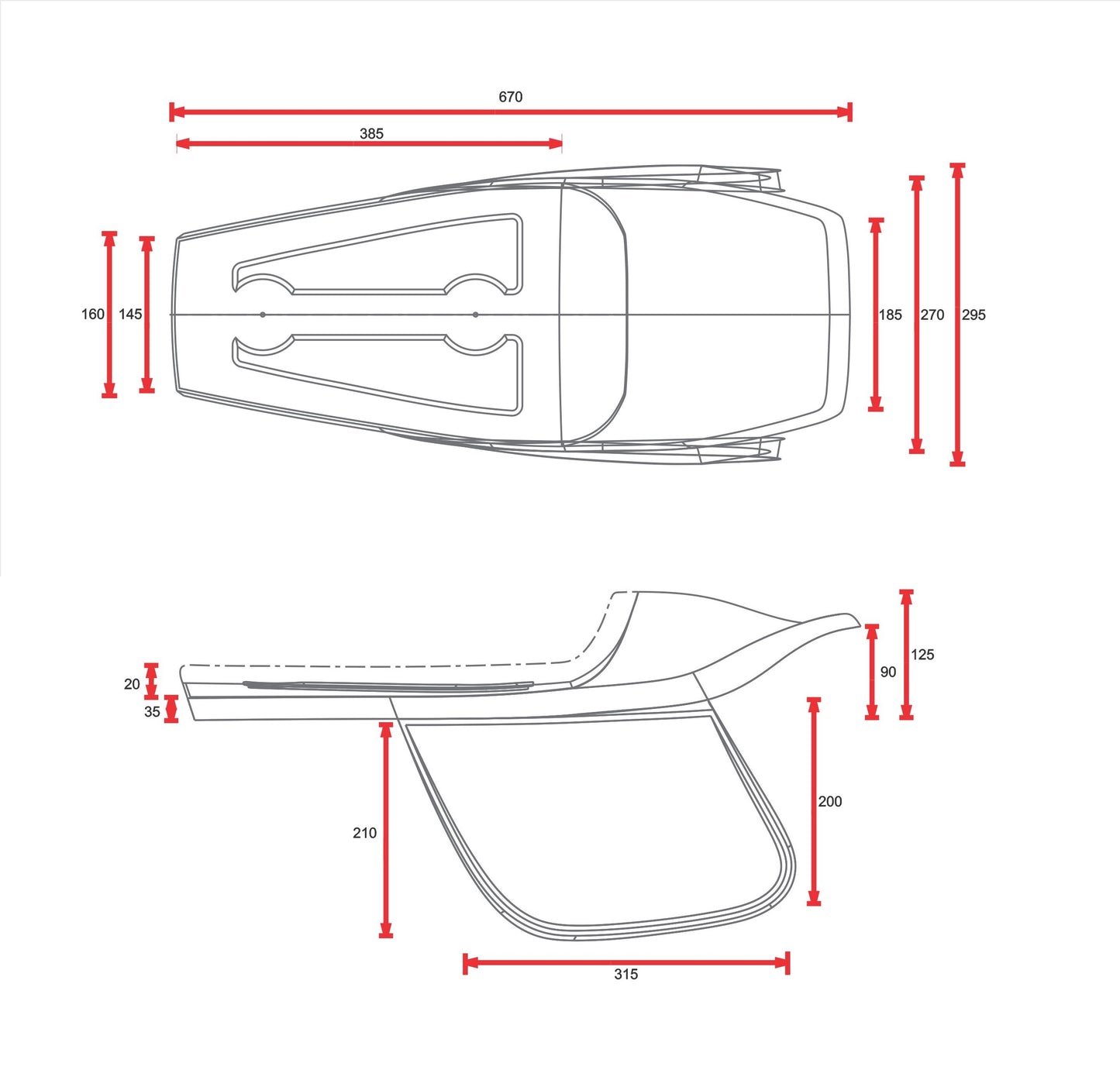 C-Racer "Bolntor Racing" Universal Flat Track Seat and Tail Fairing with Number Plates - SCR5.1