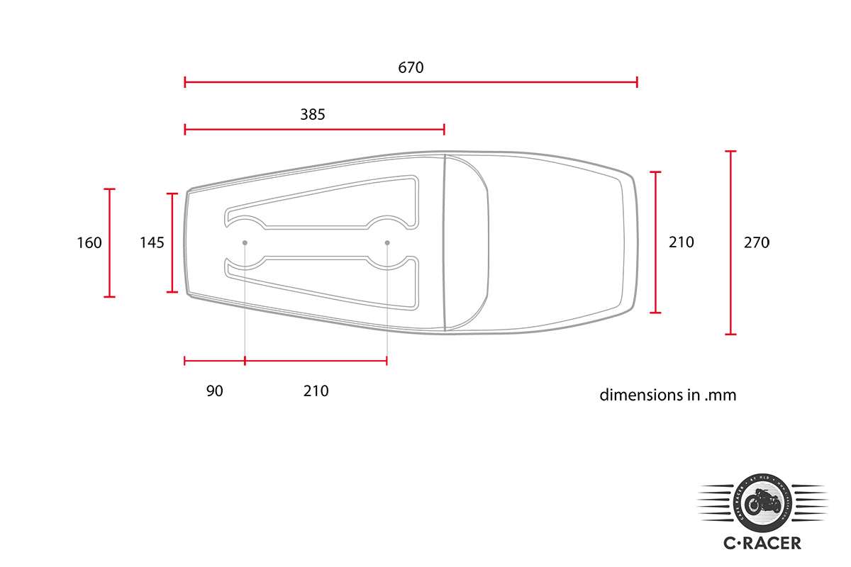 C-Racer Bolntor Edition Universal Flat Track Seat and Tail Fairing - SCR5