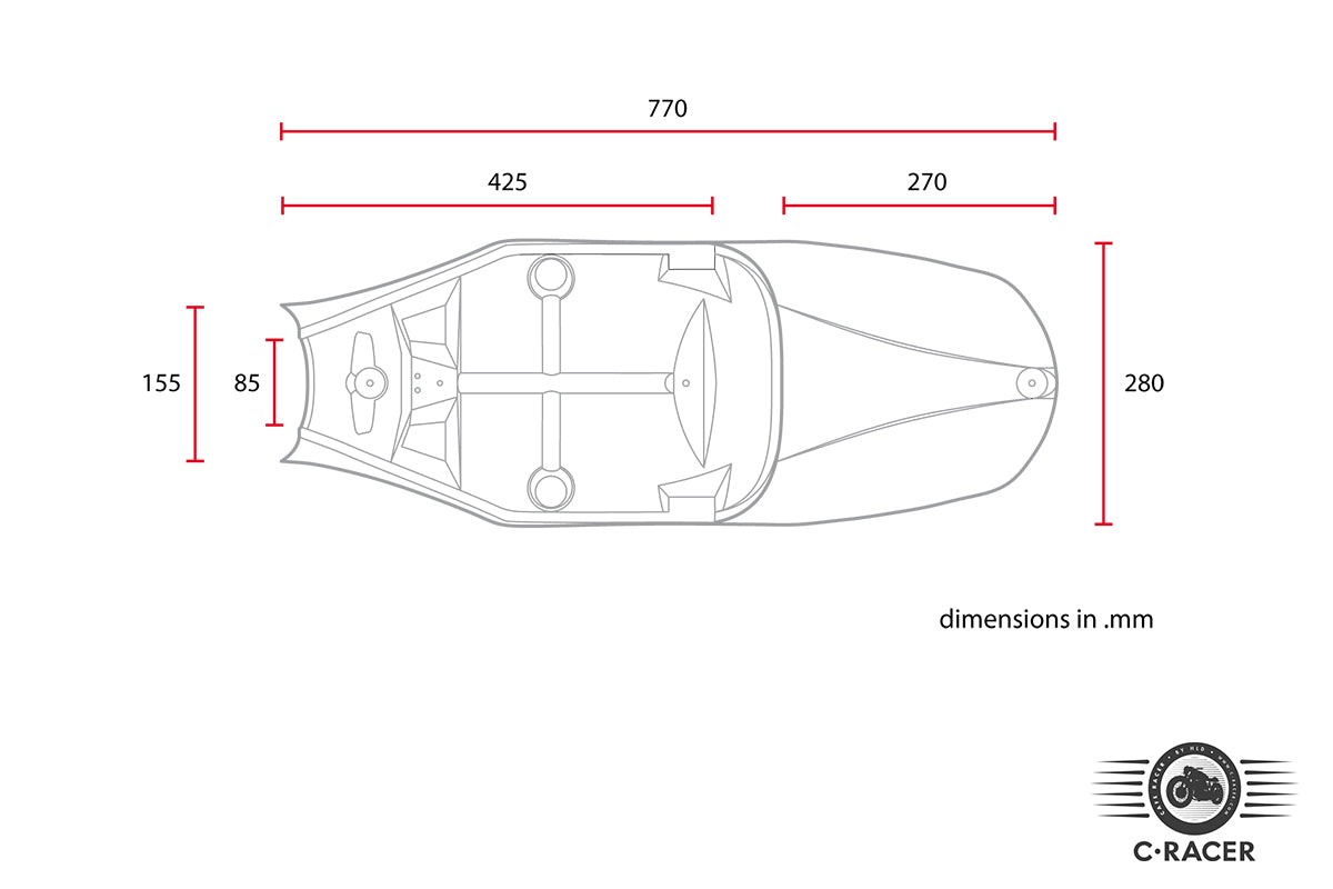 C-Racer Cafe Racer Seat for the Triumph Bonneville - SCRBON