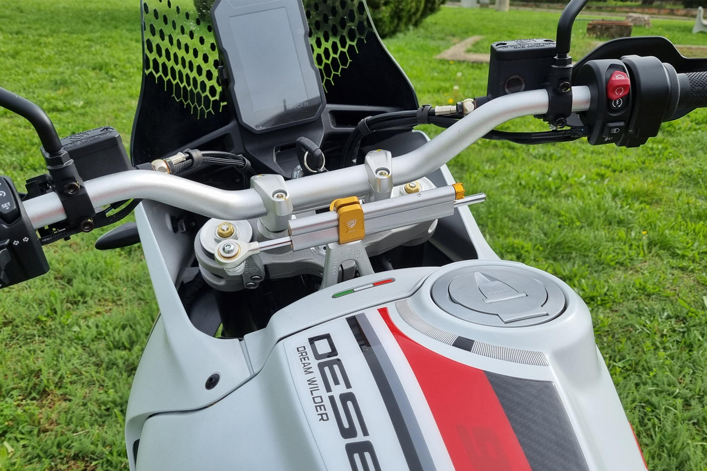 CNC Racing Ohlins Steering Damper Mount Kit for the Ducati DesertX
