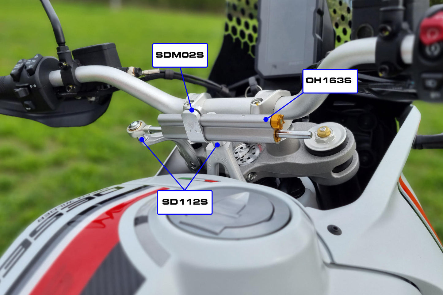 CNC Racing Ohlins Steering Damper Mount Kit for the Ducati DesertX