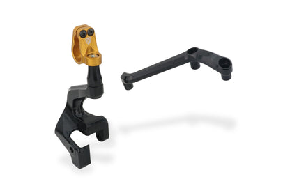 CNC Racing Steering Damper Mount kit for Ducati Multistrada V4 Pikes Peak / RS with OE Handlebar Clamp / Riser