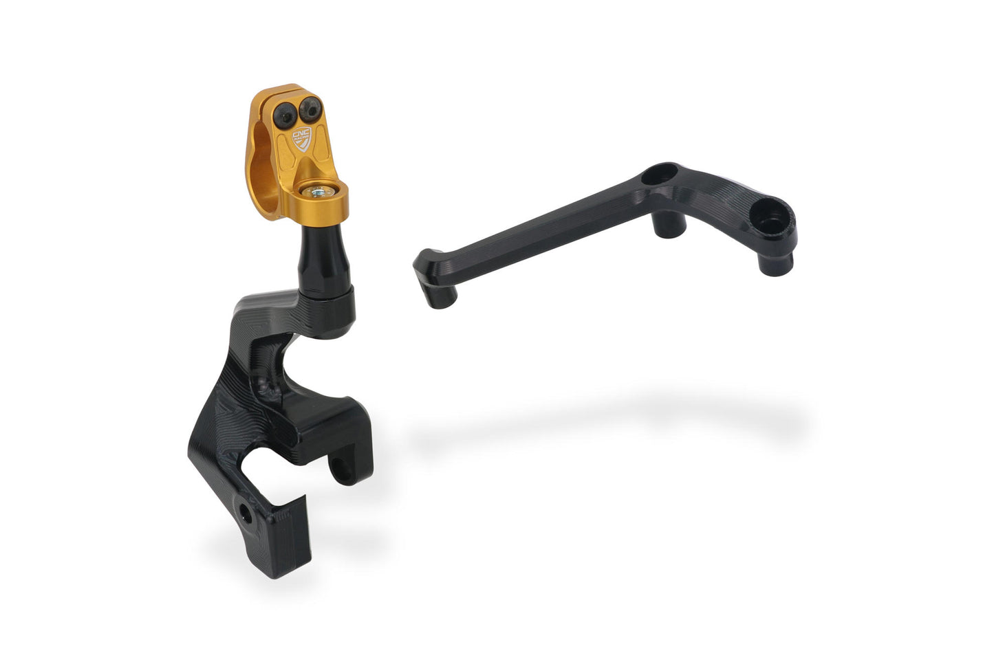 CNC Racing Steering Damper Mount kit for Ducati Multistrada V4 / S with OE Handlebar Clamp / Riser