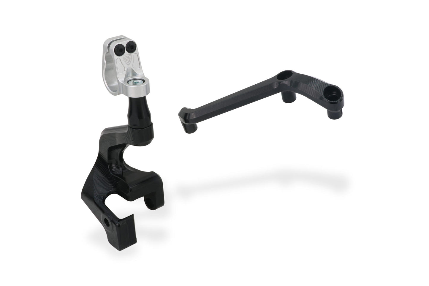 CNC Racing Steering Damper Mount kit for Ducati Multistrada V4 / S with OE Handlebar Clamp / Riser