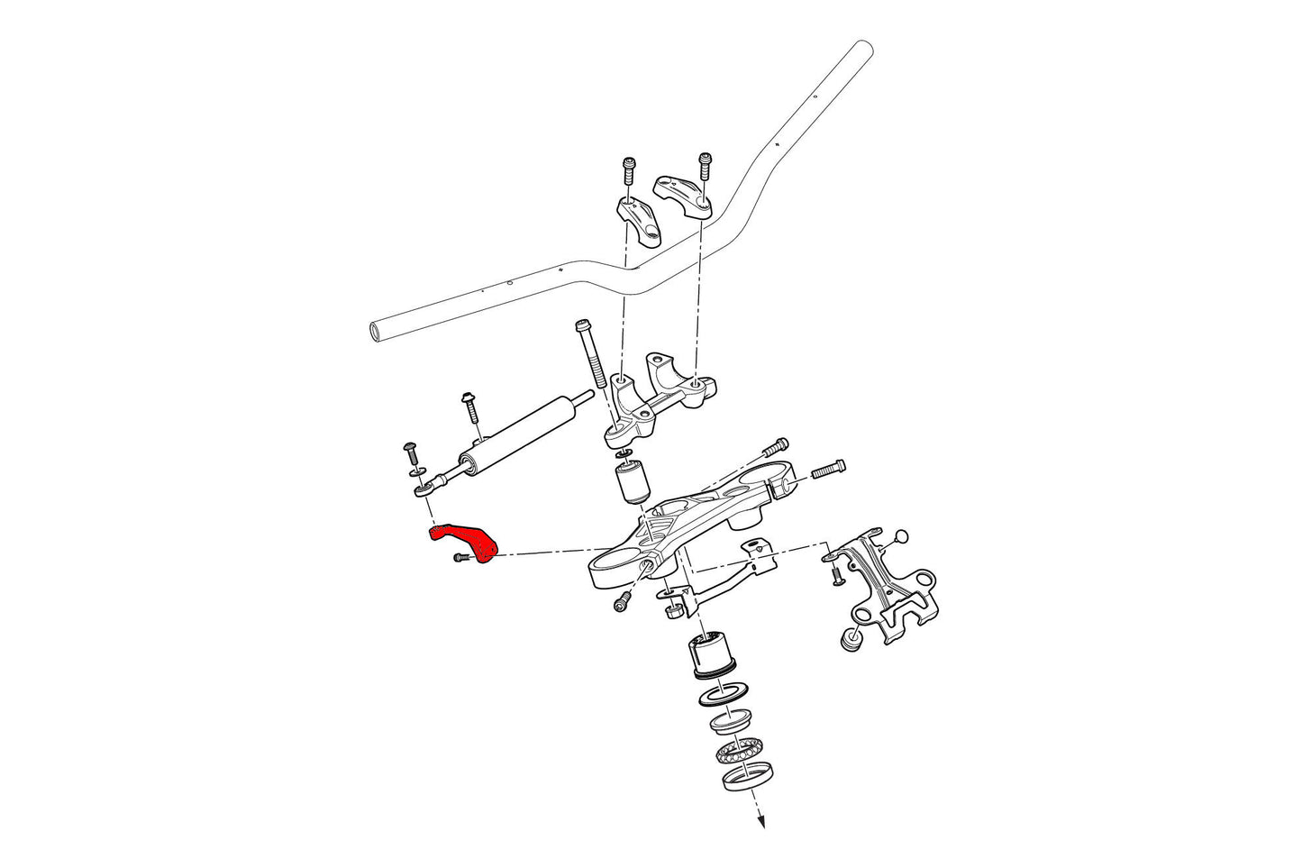 CNC Racing Steering Damper Bracket for the Ducati Streetfighter V4 / S / V2