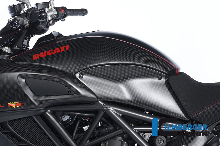 Ilmberger Carbon Tank Side Panel, Left Carbon for the Ducati Diavel 2011 - 2014