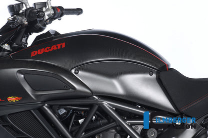Ilmberger Carbon Tank Side Panel, Left Carbon for the Ducati Diavel 2011 - 2014
