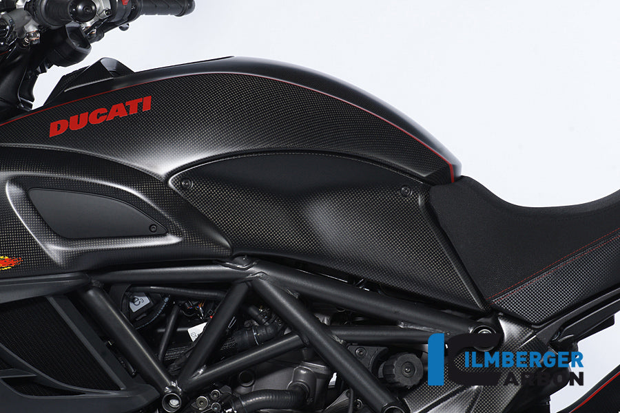 Ilmberger Carbon Tank Side Panel, Left Carbon for the Ducati Diavel 2011 - 2014