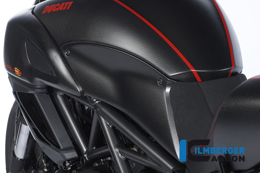 Ilmberger Carbon Tank Side Panel, Left Carbon for the Ducati Diavel 2011 - 2014