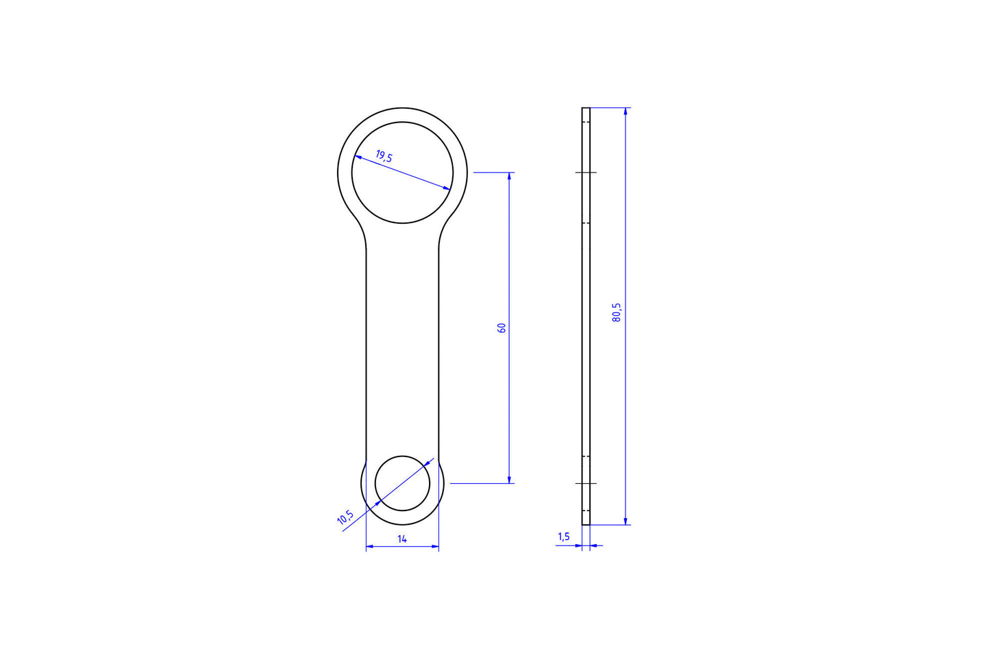 CNC Racing Reservoir Mounting Bracket for Mirror Mounting - Long