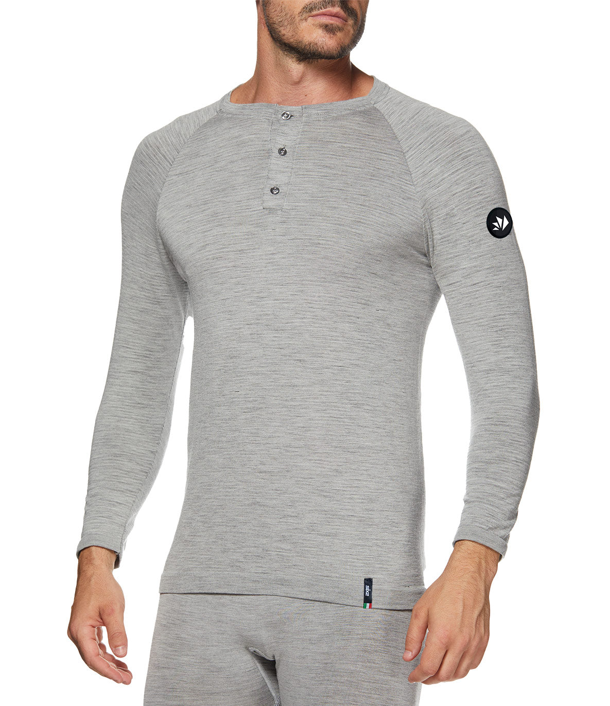 SIX2 Merino Wool Henley Shirt