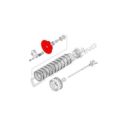 CNC Racing Bi-color Wet Clutch Pressure Plate for the Ducati Panigale / Streetfighter / Multistrada V4 / S / Speciale, 1299 R FE, and 1299 Superleggera