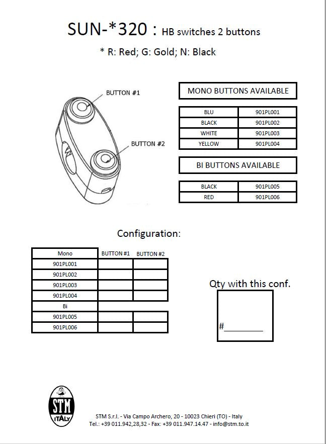 STM Universal Billet 2 Button Up / Down Switch