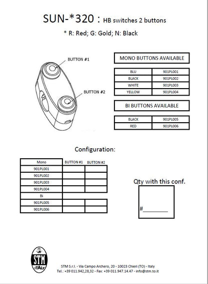 STM Universal Billet 2 Button Up / Down Switch