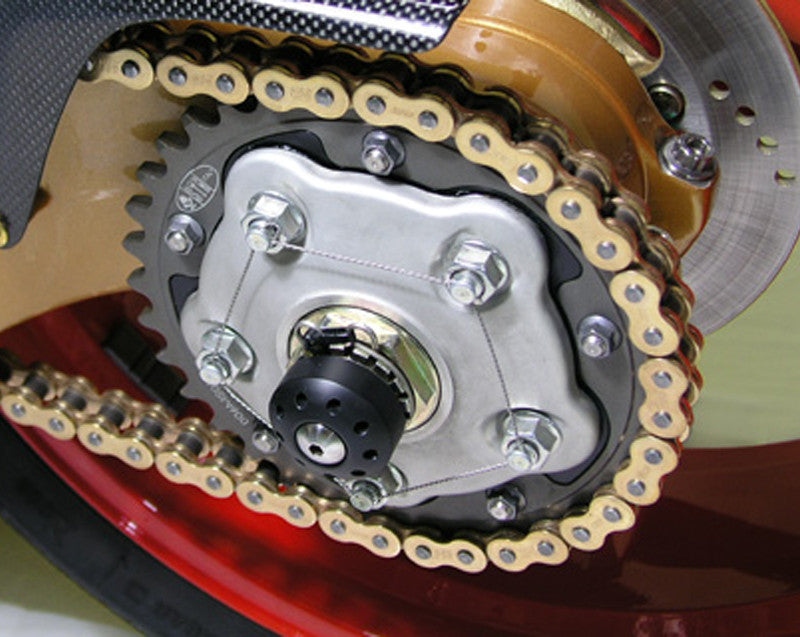 Motocorse Titanium and Delrin Rear axle Slider for Ducati's with Small Single sided Hub
