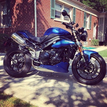 Motodemic Single LED and Round Halogen Headlight Conversion Kit for the 16-17 Triumph Speed Triple