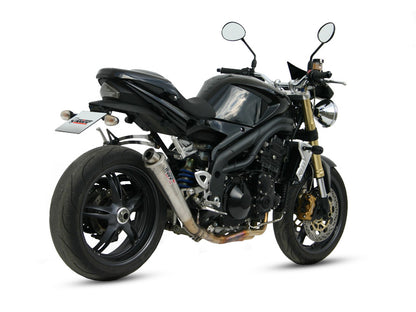 MIVV Slip-on, X-cone Stainless Steel, Low Down Exhaust For Triumph Speed Triple 1050 2005-2006