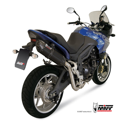 MIVV Slip-on, Suono Black, Standard Exhaust For Triumph Tiger 1050 2007-2013
