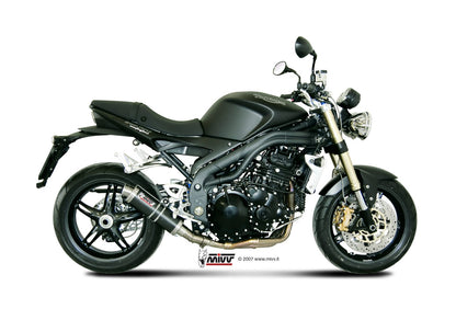 MIVV Slip-on, GP Carbon, Low Down Exhaust For Triumph Speed Triple 1050 2007-2010