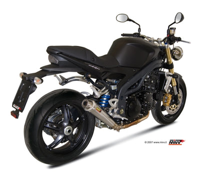MIVV Slip-on, X-cone Stainless Steel, Low Down Exhaust For Triumph Speed Triple 1050 2007-2010