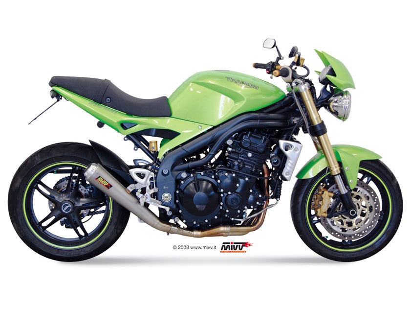MIVV Slip-on, X-cone Plus Stainless Steel, Low Down Exhaust For Triumph Speed Triple 1050 2007-2010