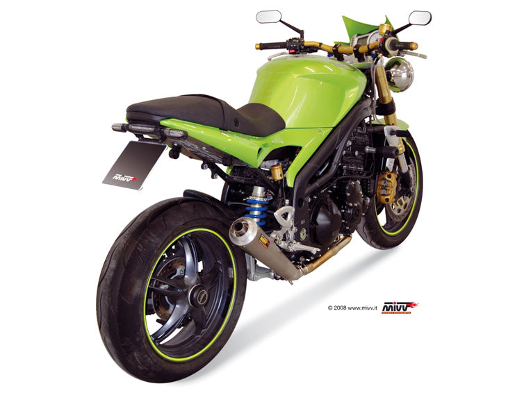 MIVV Slip-on, X-cone Plus Stainless Steel, Low Down Exhaust For Triumph Speed Triple 1050 2007-2010