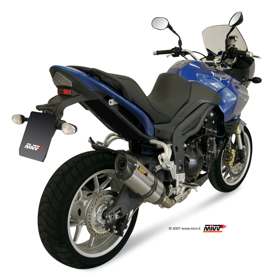 MIVV Slip-on, Suono Stainless Steel, Low down Exhaust For Triumph Tiger 1050 2007-2013