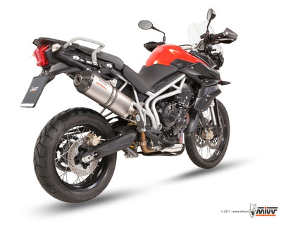 MIVV Slip-on, Oval Titan, Standard Exhaust For Triumph Tiger 800 XC / XR / XRx / XCx 2011-2016