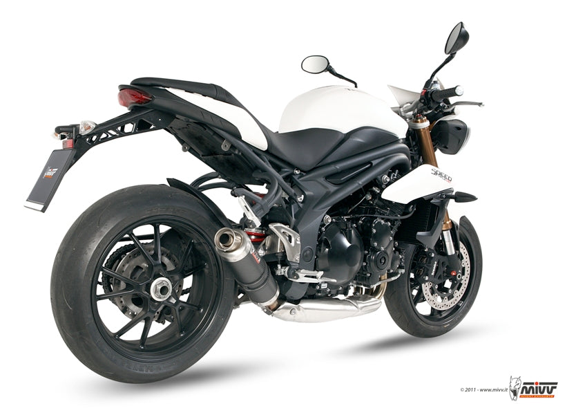 MIVV Slip-on, GP Carbon, Low Down Exhaust For Triumph Speed Triple 1050 2011-2015