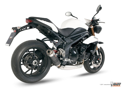 MIVV Slip-on, GP Carbon, Low Down Exhaust For Triumph Speed Triple 1050 2011-2015