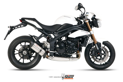 MIVV Slip-on, Suono Stainless Steel, Low Down Exhaust For Triumph Speed Triple 1050 2011-2015
