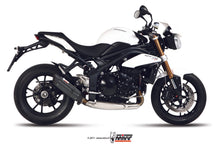 MIVV Slip-on, Suono Black, Low down Exhaust For Triumph Speed Triple 1050 2011-2015