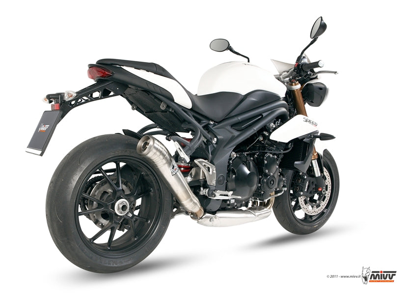 MIVV Slip-on, Ghibli Stainless Steel, Low Down Exhaust For Triumph Speed Triple 1050 2011-2015